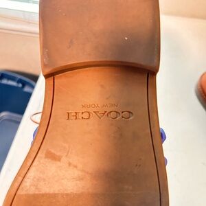 Coach Tan Leather Slip-On Loafers with Smooth Finish